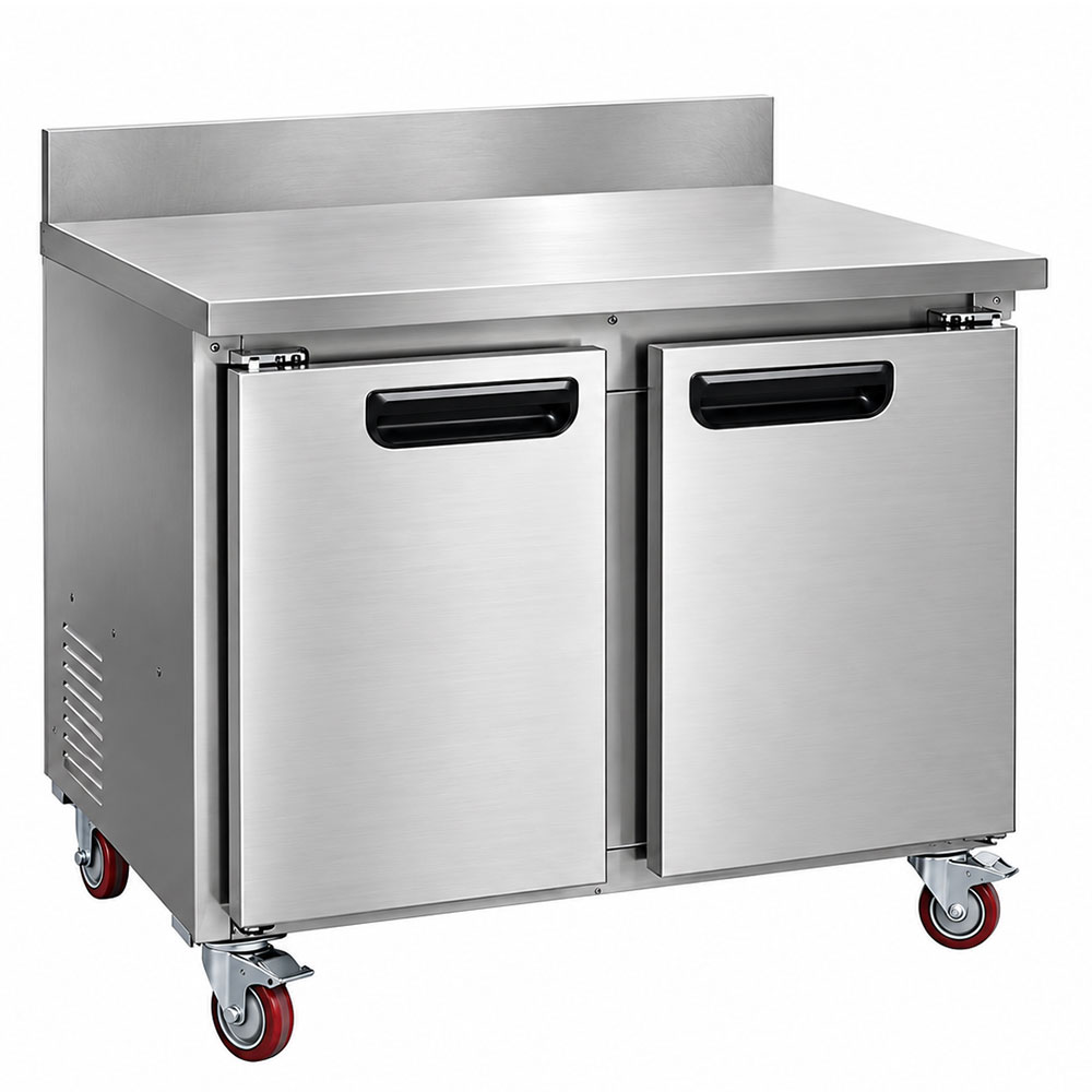 Leader NSFB36BS 36" Worktop Refrigerator with 2 Full Doors and Backsplash