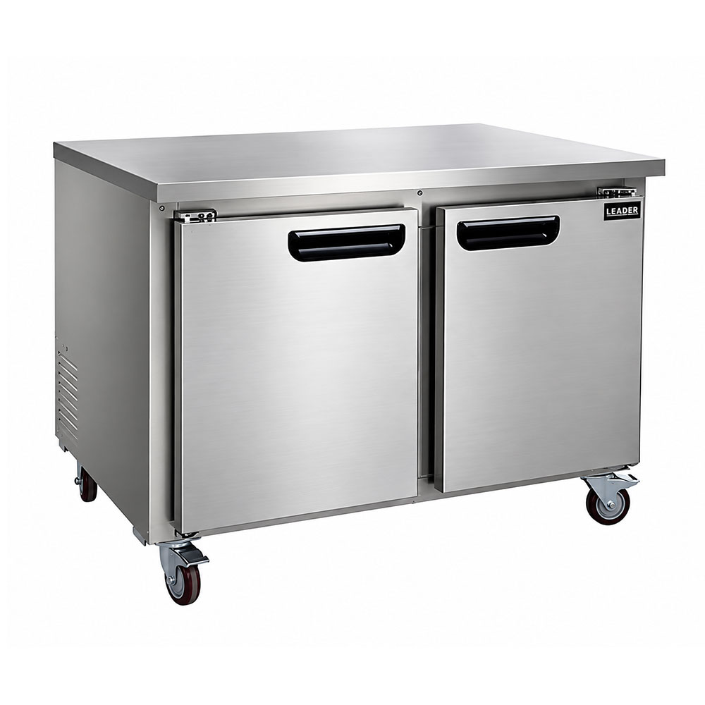 Leader NSFB48 48" Low Boy Worktop Refrigerator with 2 Full Door