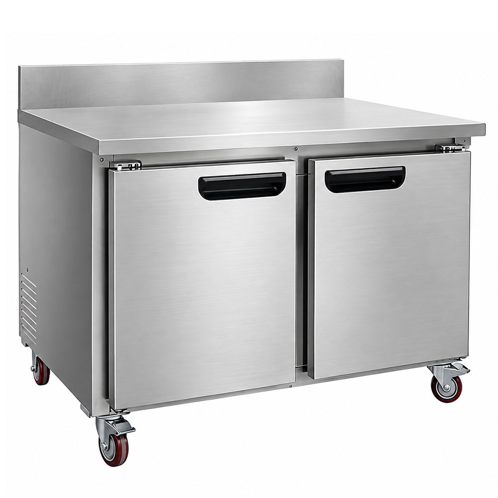 Leader NSFB48BS 48" Worktop Refrigerator with 2 Full Doors and Backsplash