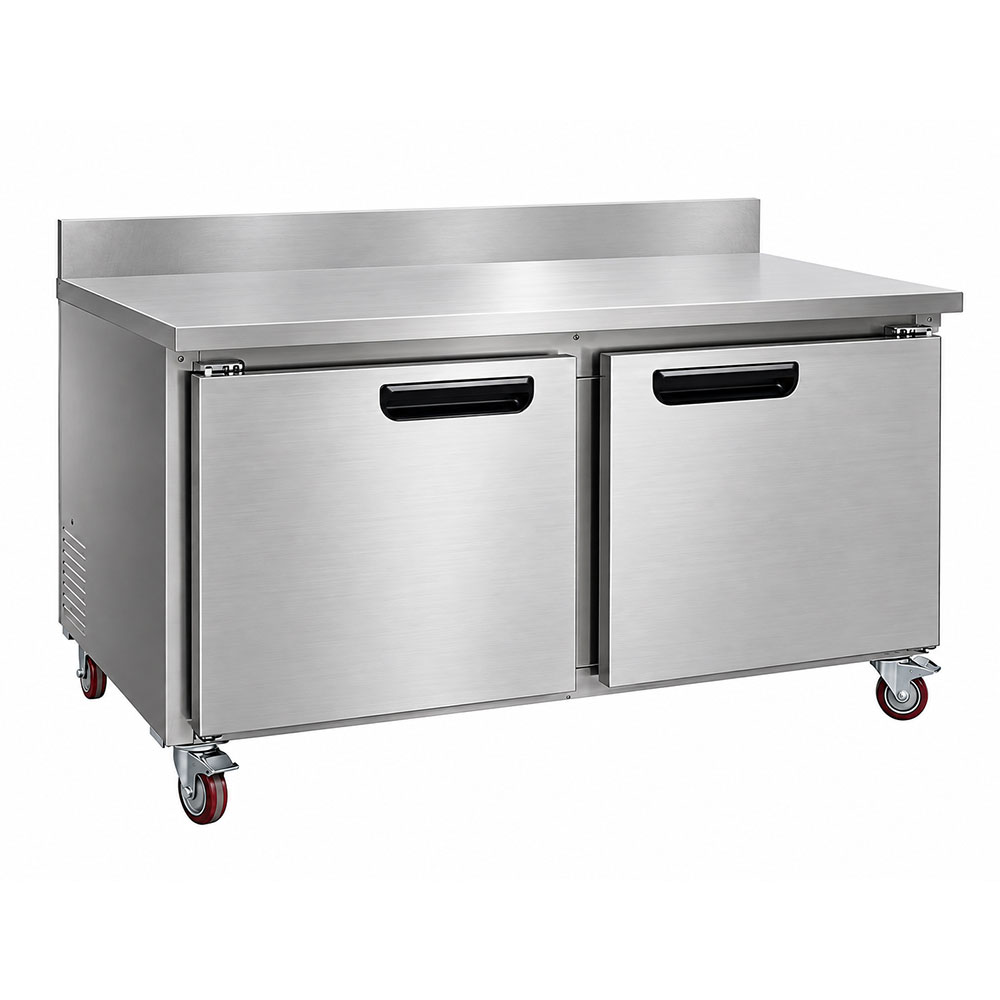 Leader NSFB60BS 60" Worktop Refrigerator with 2 Full Doors and Backsplash