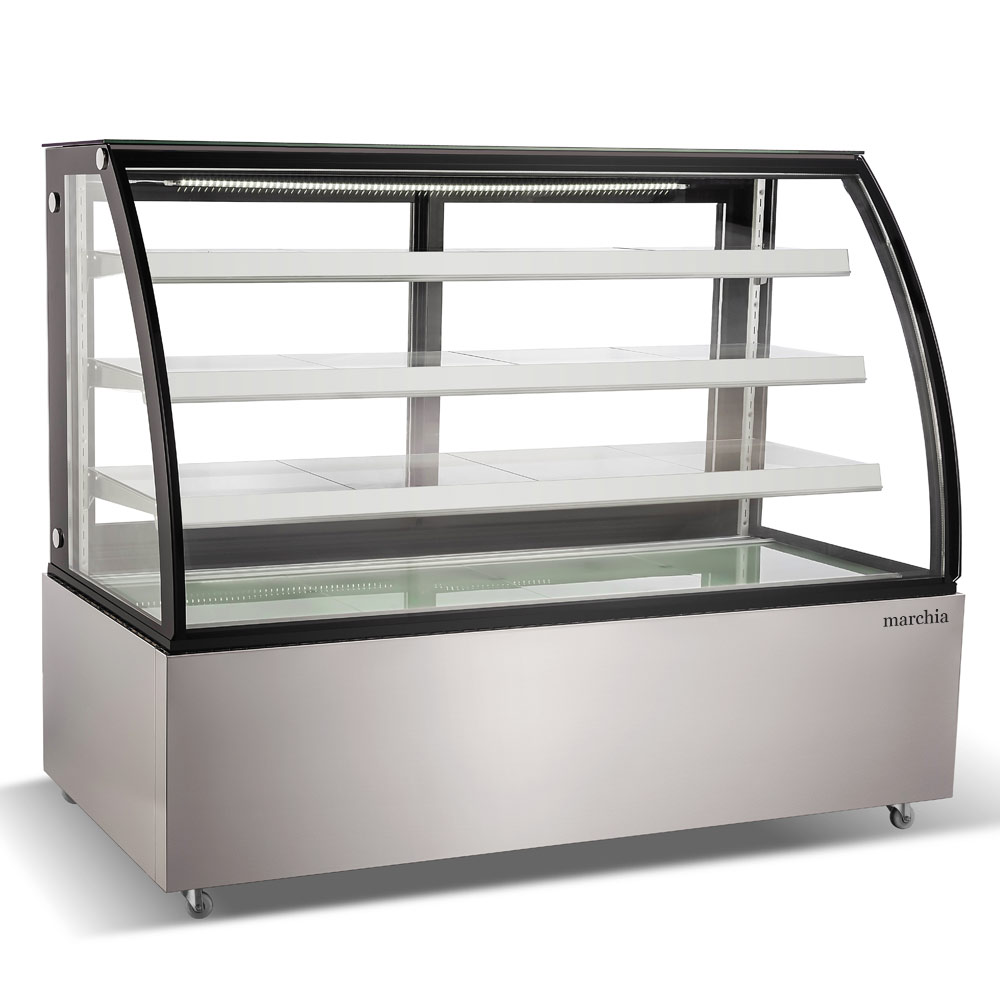 Marchia MBT72 72"  Curved Glass Refrigerated Bakery Display Case, High Volume