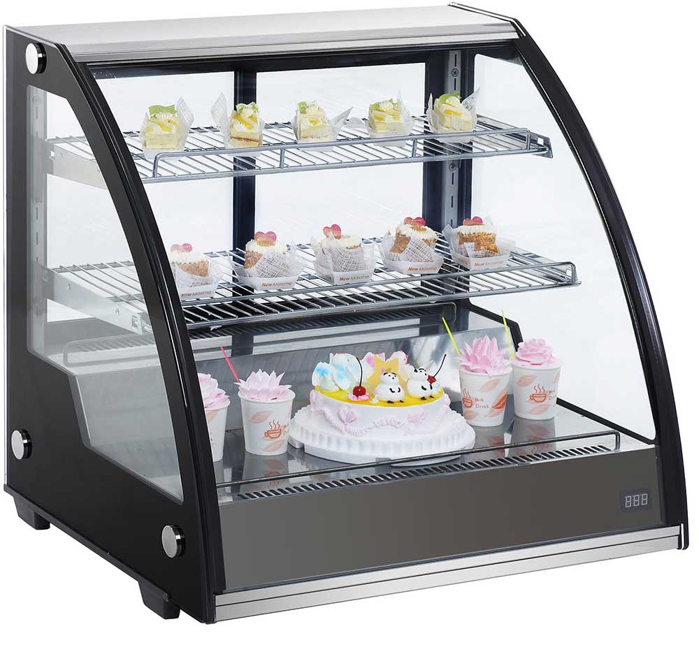 Marchia MDC130 32" Countertop Refrigerated Curved Glass Bakery Display Case with LED Lighting