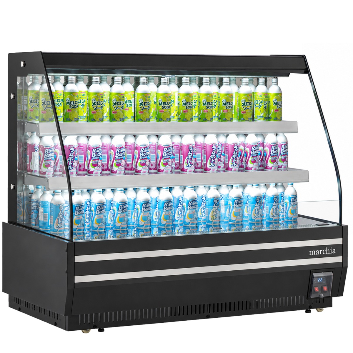 Marchia MDS1500-B 60" Black Low Profile Open Air Refrigerated Merchandiser