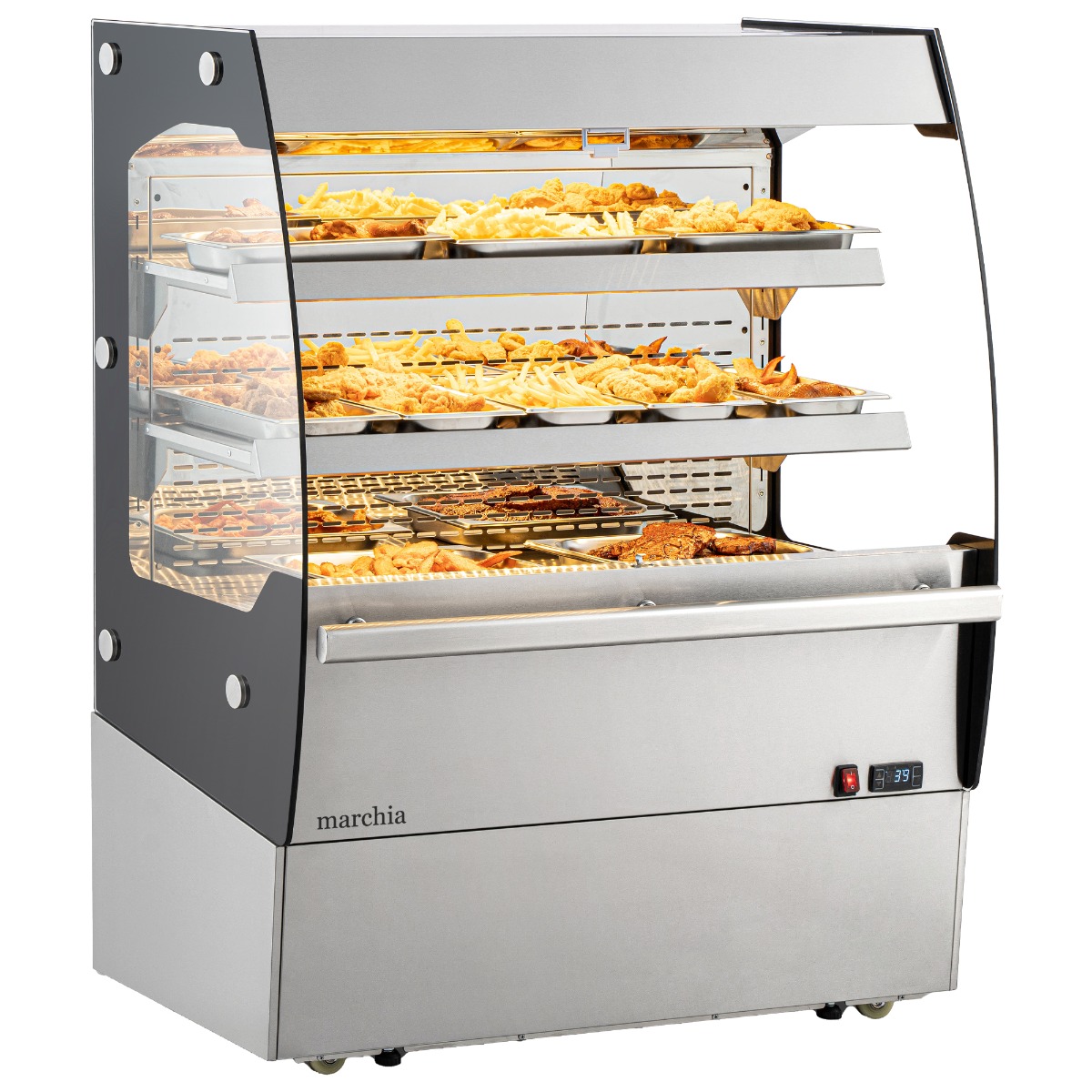Marchia MHS200 40" Open Heated Display Warming Case Grab and Go