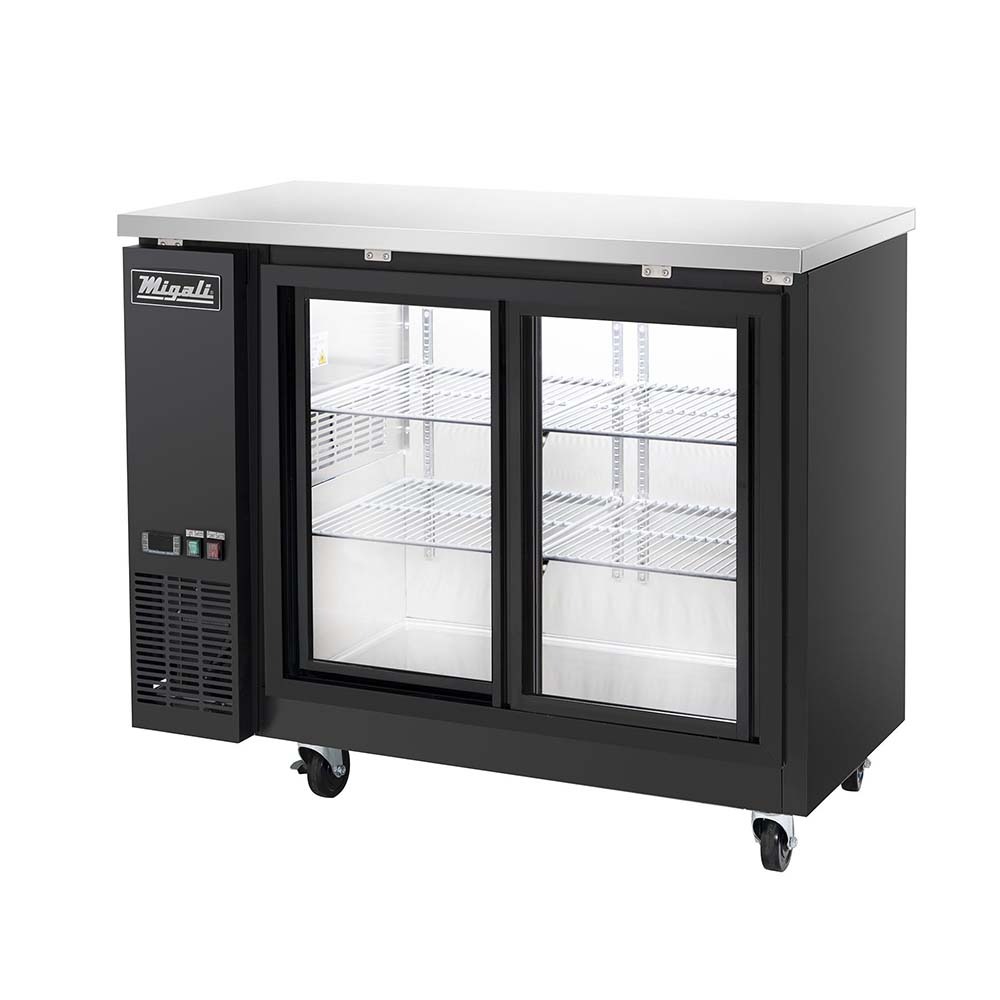 Migali C-BB48SG-HC 48" Sliding Glass Door Back Bar Refrigerator