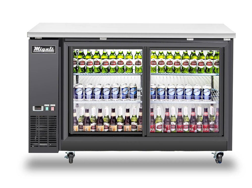 Migali C-BB60SG-HC 60" Sliding Glass Door Back Bar Refrigerator