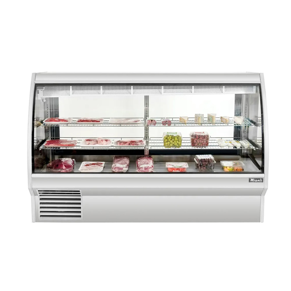 Migali C-DC-7 84" Refrigerated Curved Glass Deli Meat Display Case