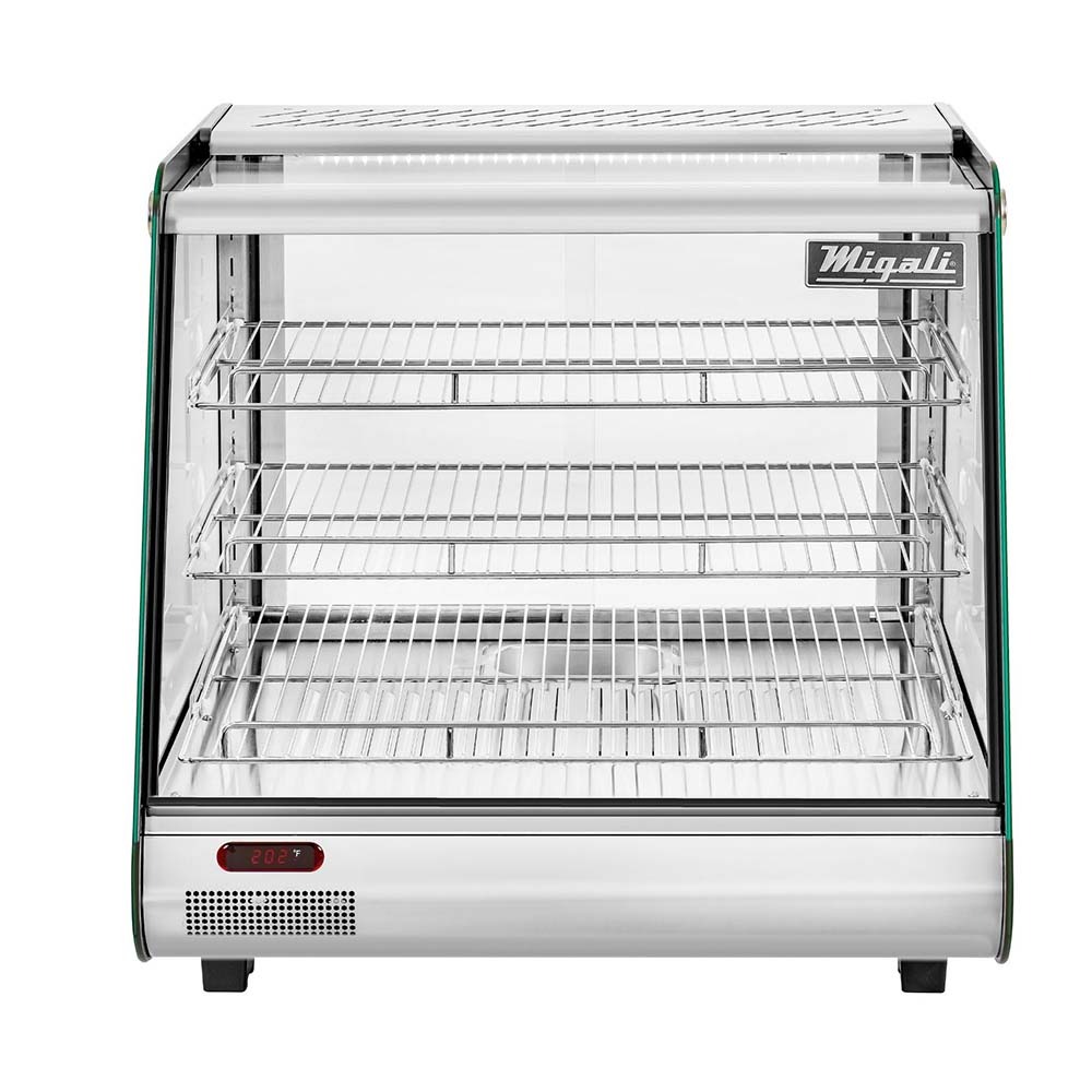 Migali C-HCT27 27" Straight Heated Countertop Display Case with Sliding Rear Doors