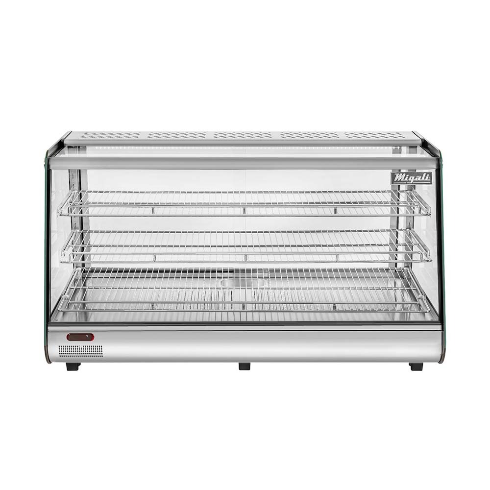 Migali C-HCT47 47" Straight Heated Countertop Display Case with Sliding Rear Doors