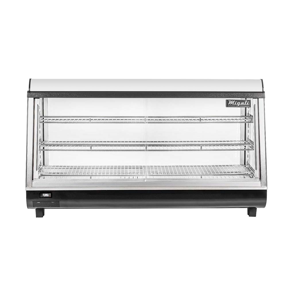 Migali C-HCT48-S 48" Straight Heated Countertop Display Case with Sliding Rear & Front Doors