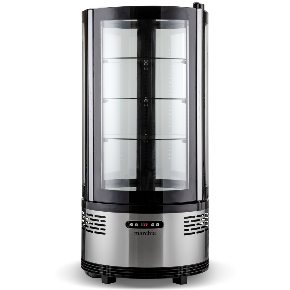 Marchia MVSR100 Countertop Refrigerated Curved Glass Cake Display Case