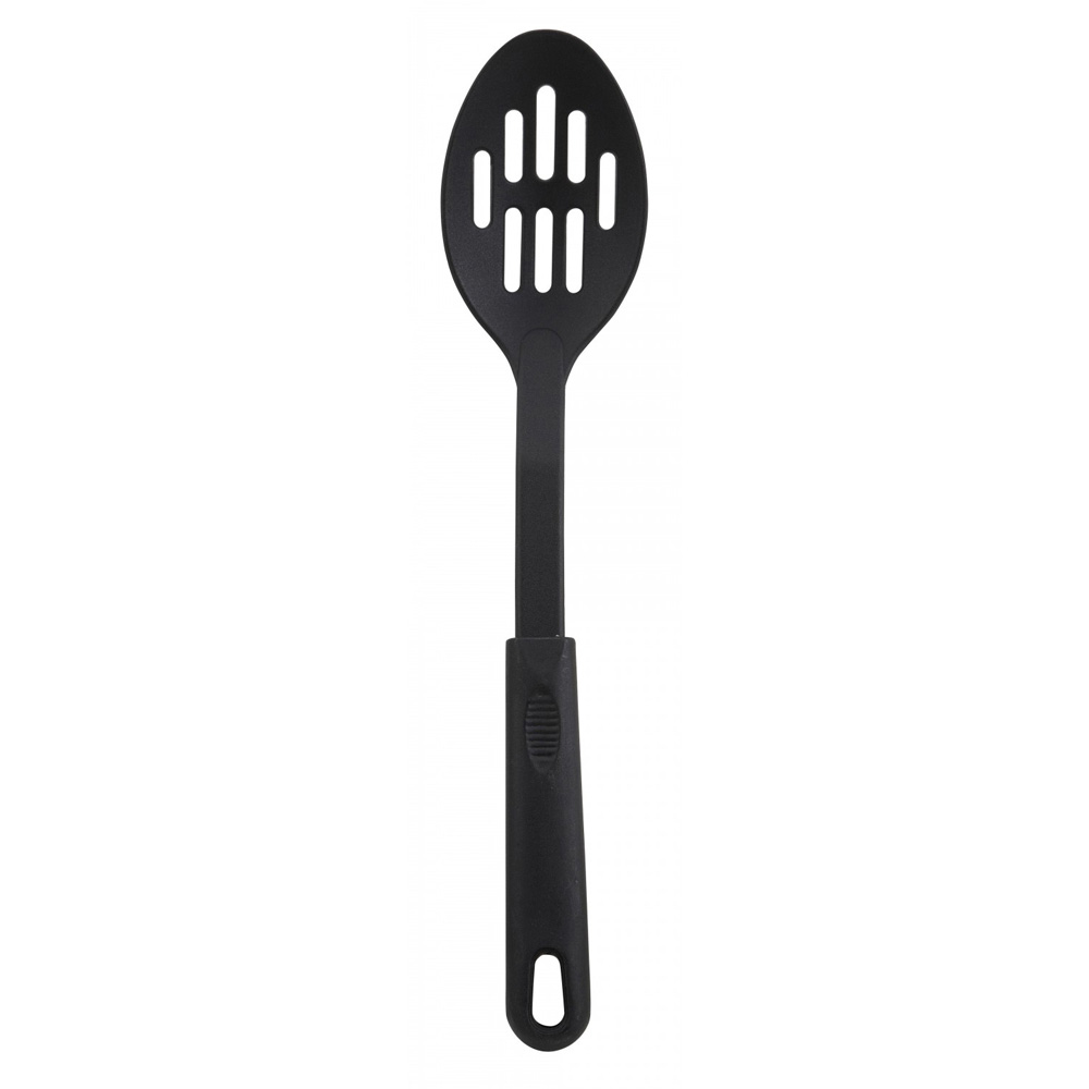 Winco NC-SL2 12" Black Nylon Slotted Serving Spoon