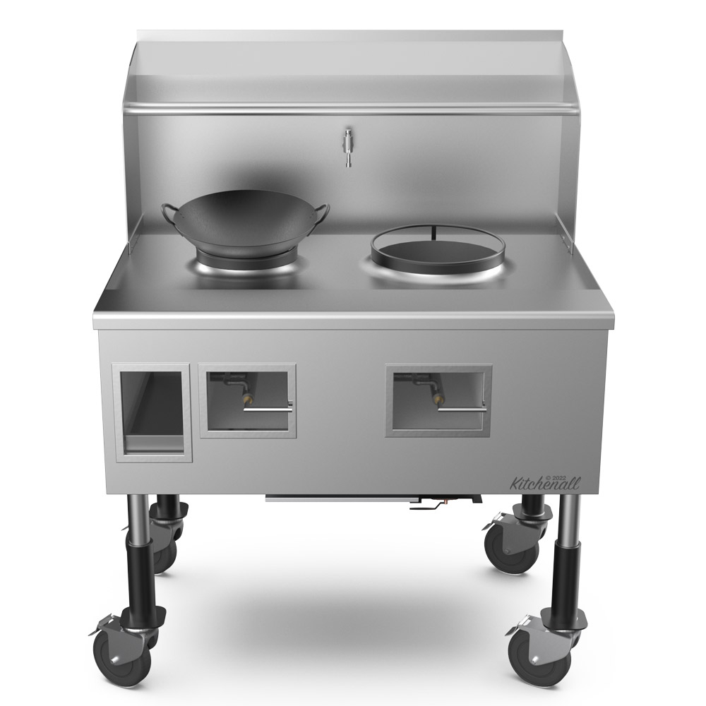 WOK2-FT-LP Commercial Food Truck 2 Ring Chinese Wok Range - Liquid Propane Gas