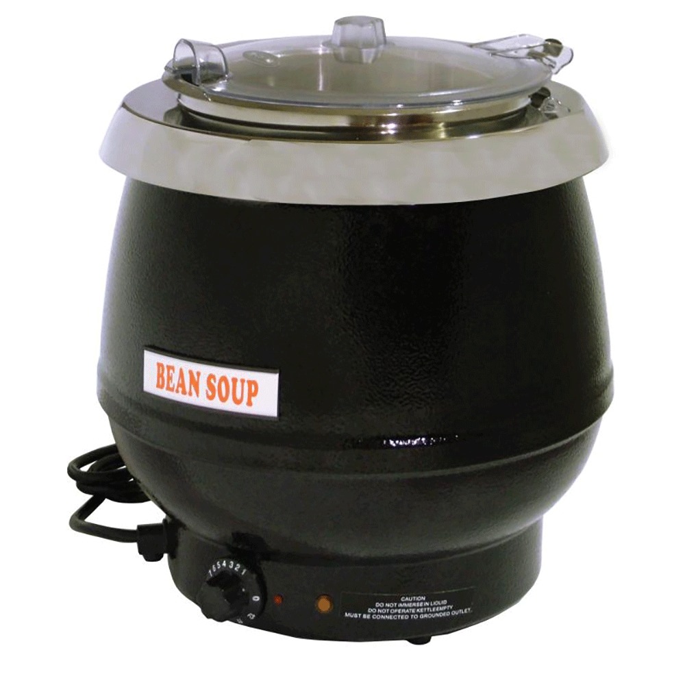 Omcan 19072 10 Liter Plastic Lid Soup Kettle, Black