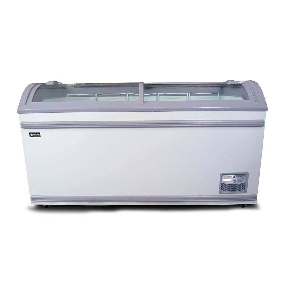 Omcan 31457 58" Curved Glass Ice Cream Freezer - 17.7 Cu. Ft.