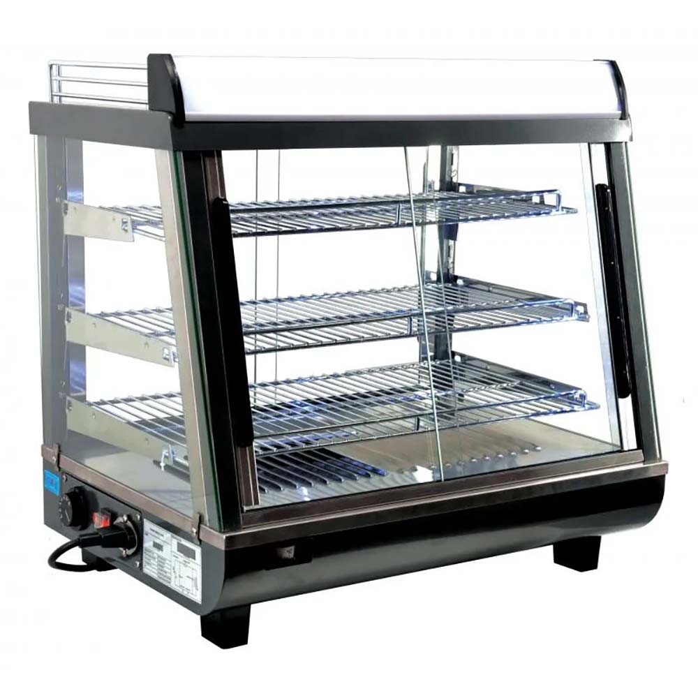 Omcan 40003 26" Heated Countertop Display Front and Rear Sliding Glass Door - 3.39 cu.ft.