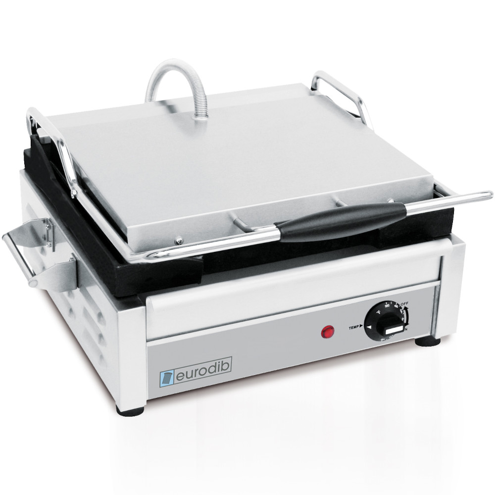 Eurodib SFE02345-240 Ribbed Medium Panini Grill - 15" x 10" - 240v