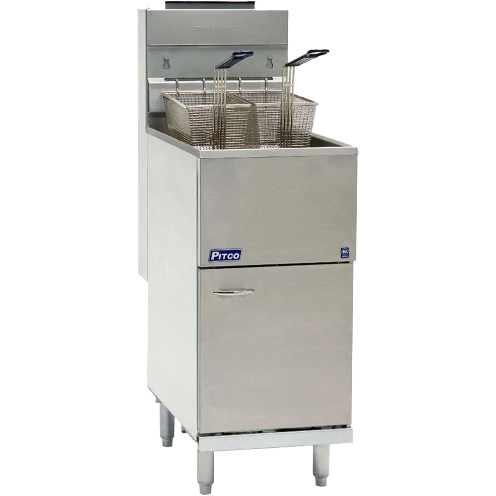 Pitco 40D-LP Liquid Propane Gas 40-45 lb. Stainless Steel Floor Fryer - 107,000 BTU