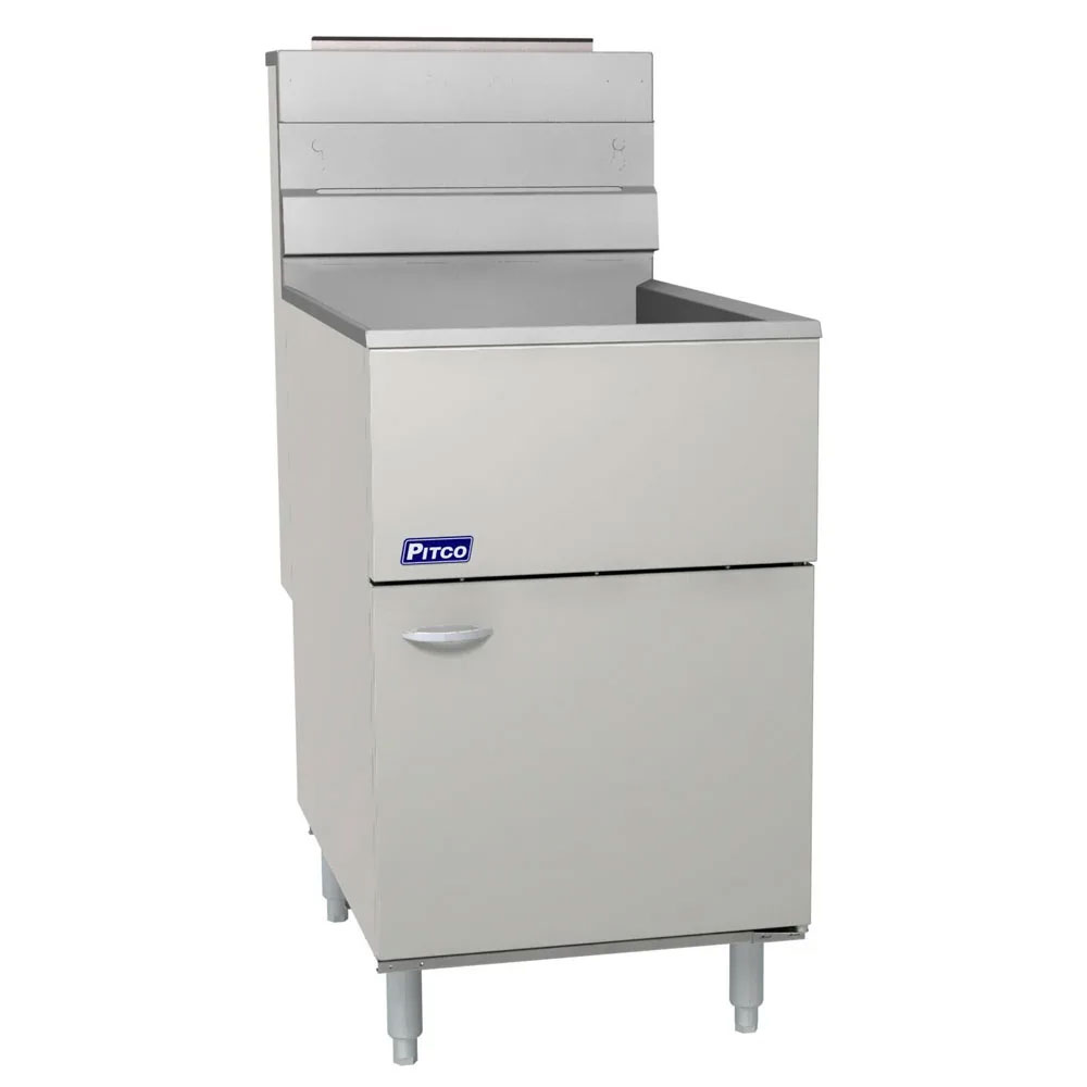 Pitco 65C+S-LP Liquid Propane Gas 65-80 lb. Stainless Steel Floor Fryer - 150,000 BTU