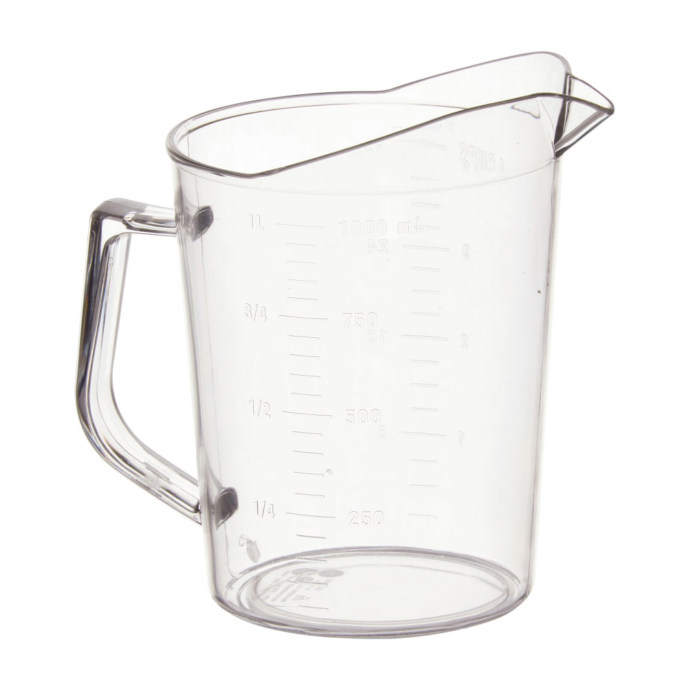 Winco PMU-100 1 qt Graduation Markings Clear Polycarbonate Measuring Cup