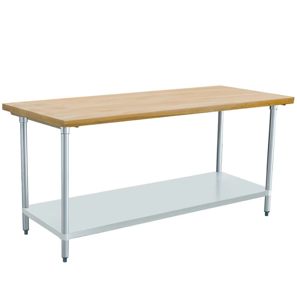 Prepline PWTG-3072-R 30"D x 72"L Wood Top Worktable with Undershelf (BRAND NEW OVERSTOCK)