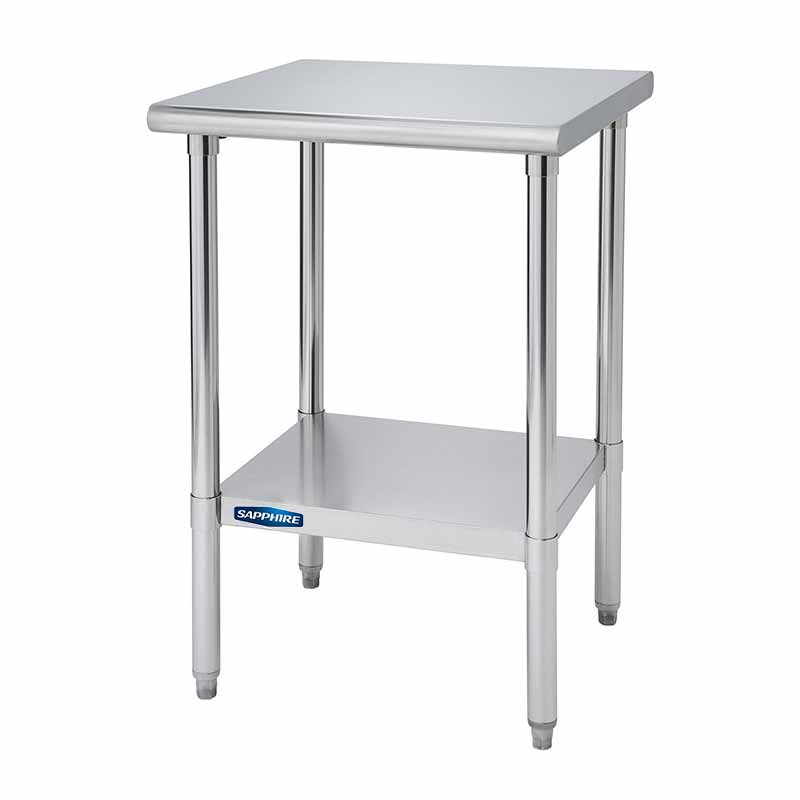 Sapphire SMT-2424G 24"D x 24"L Stainless Steel Worktable with Galvanized Undershelf