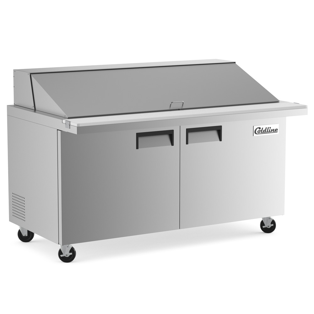 Coldline SMP60 60" Mega Top Refrigerated Sandwich Prep Table with Cutting Board and 24 Food Pans