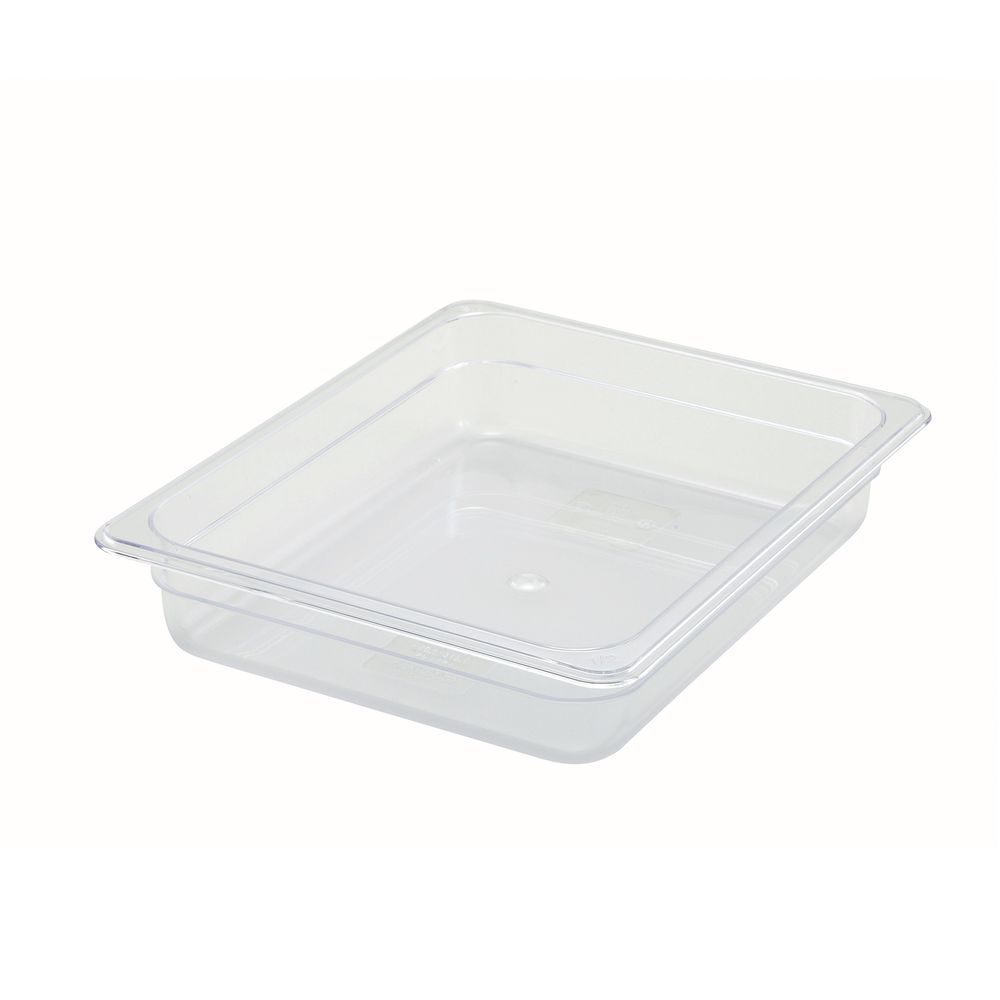 Winco SP7202 1/2 Size Clear Polycarbonate Food Pan, 2 1/2" Deep