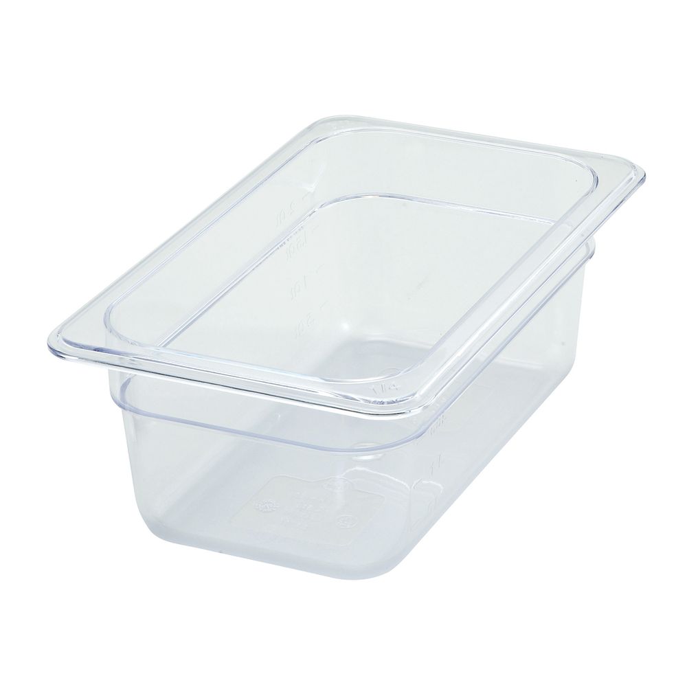 Winco SP7404 1/4 Size Clear Polycarbonate Food Pan, 3 1/2" Deep