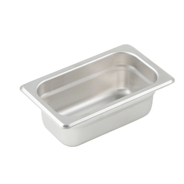 Winco SPJL-902 Anti-Jam Steam Pan - Ninth-Size 2-1/2" Deep 25 Gauge Stainless Steel