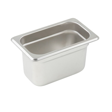 Winco SPJL-904 Anti-Jam Steam Pan - Ninth-Size 4" Deep 25 Gauge Stainless Steel