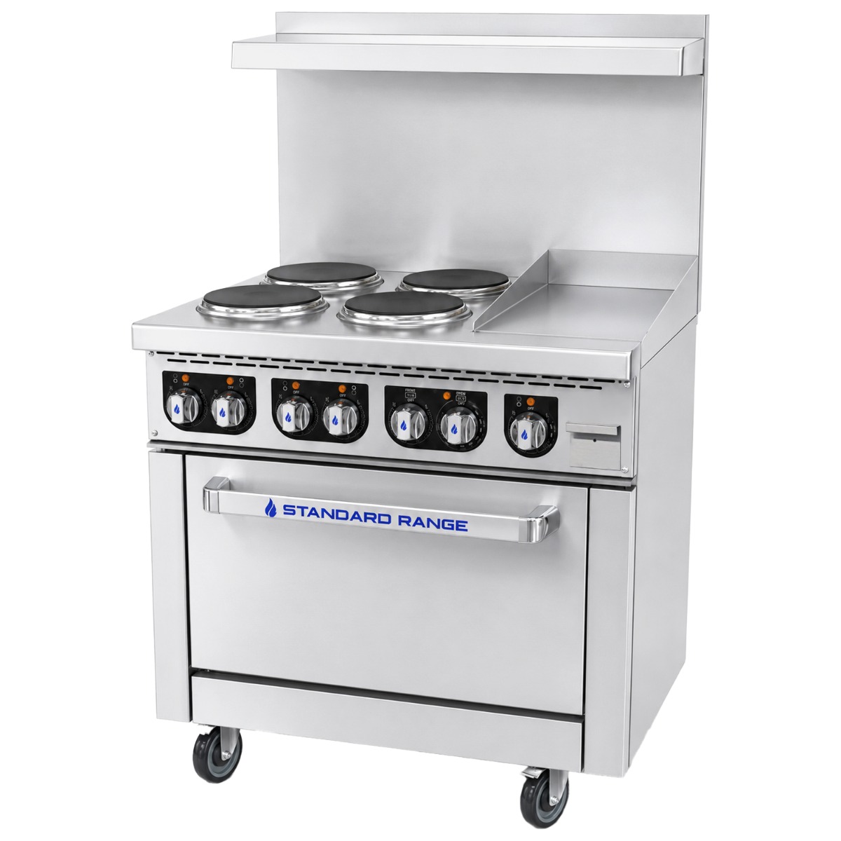 Standard Range SR-ER36-12EG-208 36" Electric Range with 12" Griddle Top - 208V, 3 Phase