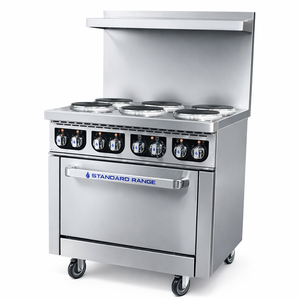 Standard Range SR-ER36-240 36" Electric Range with 6 Burners and Standard Oven - 240V, 1 Phase