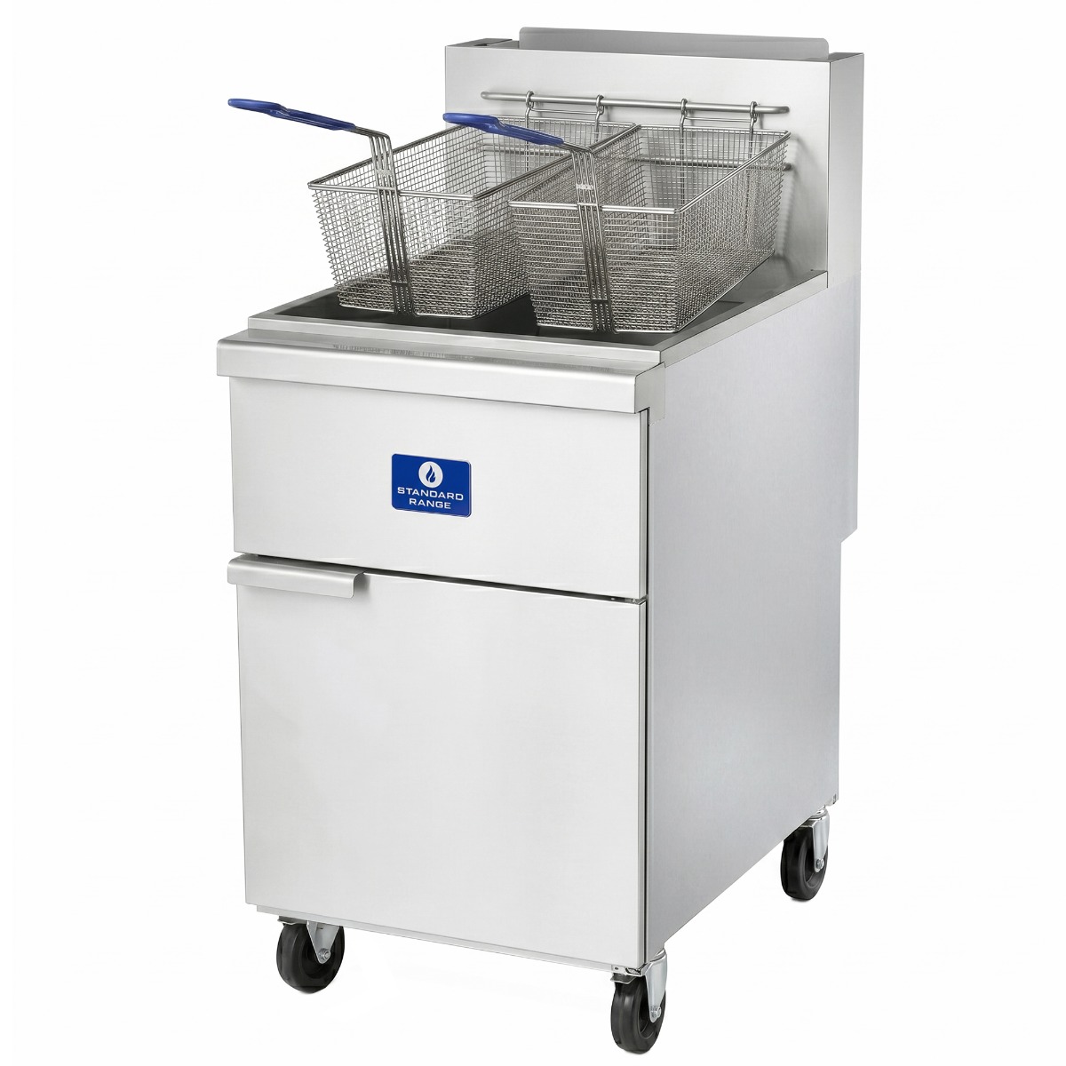 Standard Range SR-F5-NG 80 lb. Natural Gas Stainless Steel Floor Fryer - 150,000 BTU