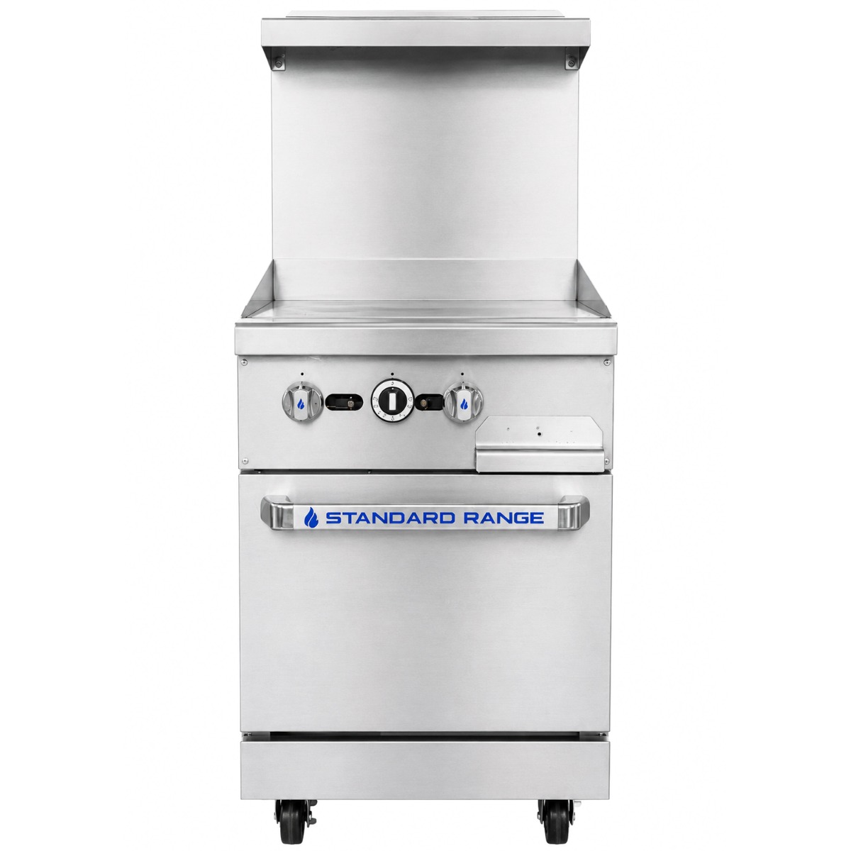 Standard Range SR-R24-24MG-NG 24" Natural Gas Commercial Range with 24" Griddle Top, 1 Oven - 93,000 BTU