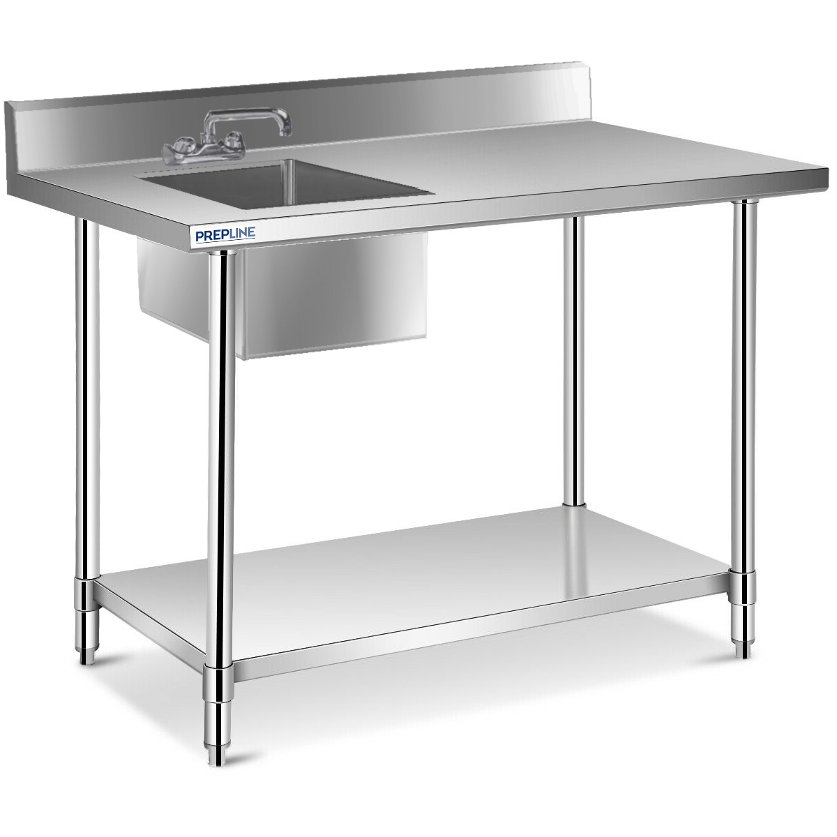 Prepline ST-3048 30" x 48" Stainless Steel Work Table with Sink and Faucet