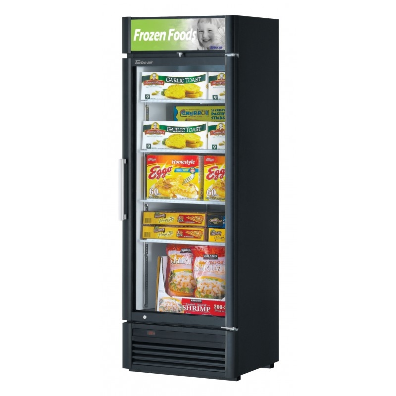 Turbo Air TGF-15SDB-N 26" Glass Swing Door Black Merchandiser Freezer - 13 Cu. Ft. - Super Deluxe Series