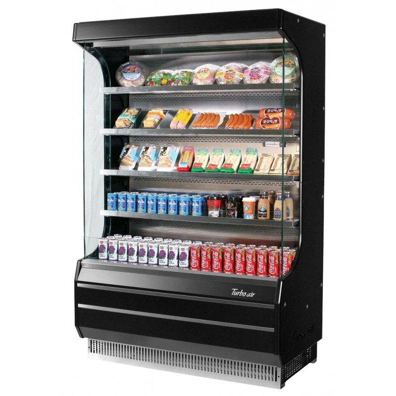 Turbo Air TOM-50B-N 51" Vertical Open Display Merchandiser - Black
