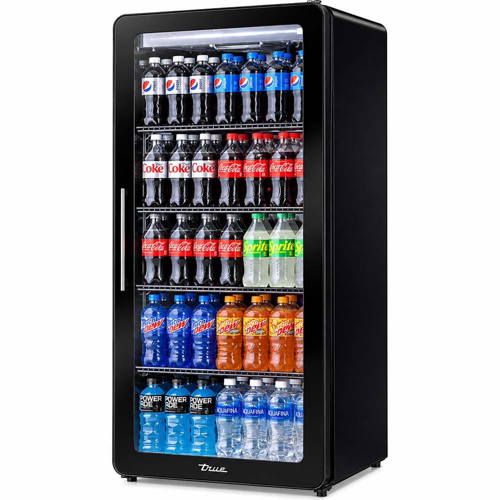 True CVM-11-HC-EGC01 25" Glass Door Merchandiser Refrigerator, Black