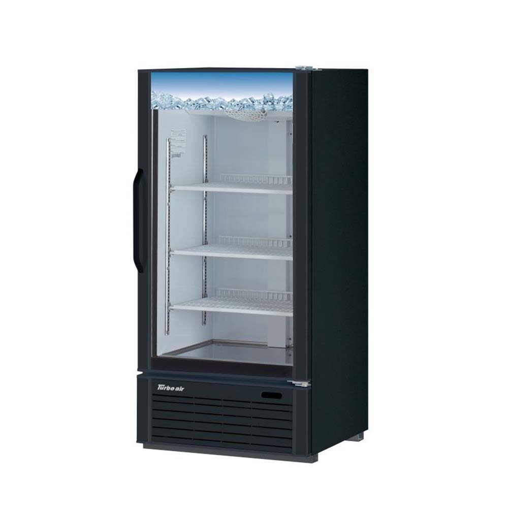 Turbo Air TGM-10B-N6 Glass Swing Door Black Merchandiser Refrigerator, Black - 8.93 Cu. Ft.