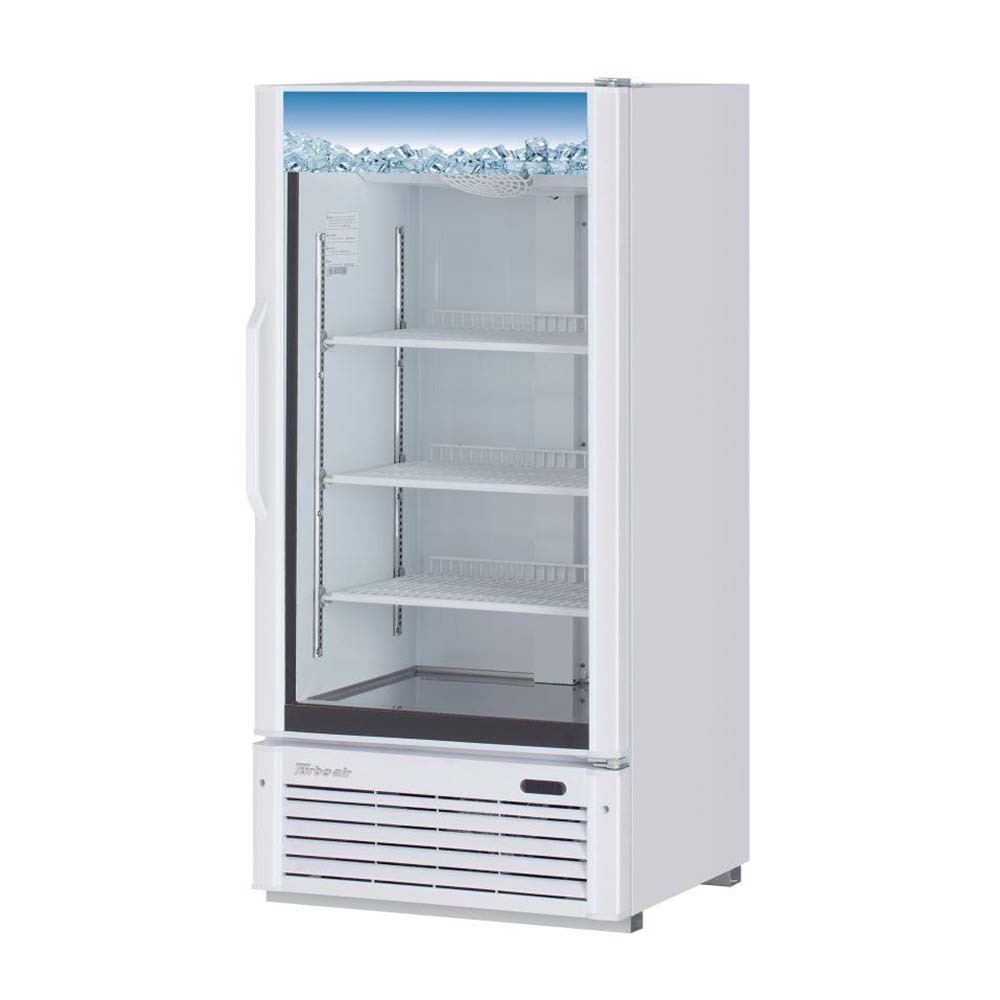 Turbo Air TGM-10W-N6 Glass Swing Door Black Merchandiser Refrigerator, White - 8.93 Cu. Ft.