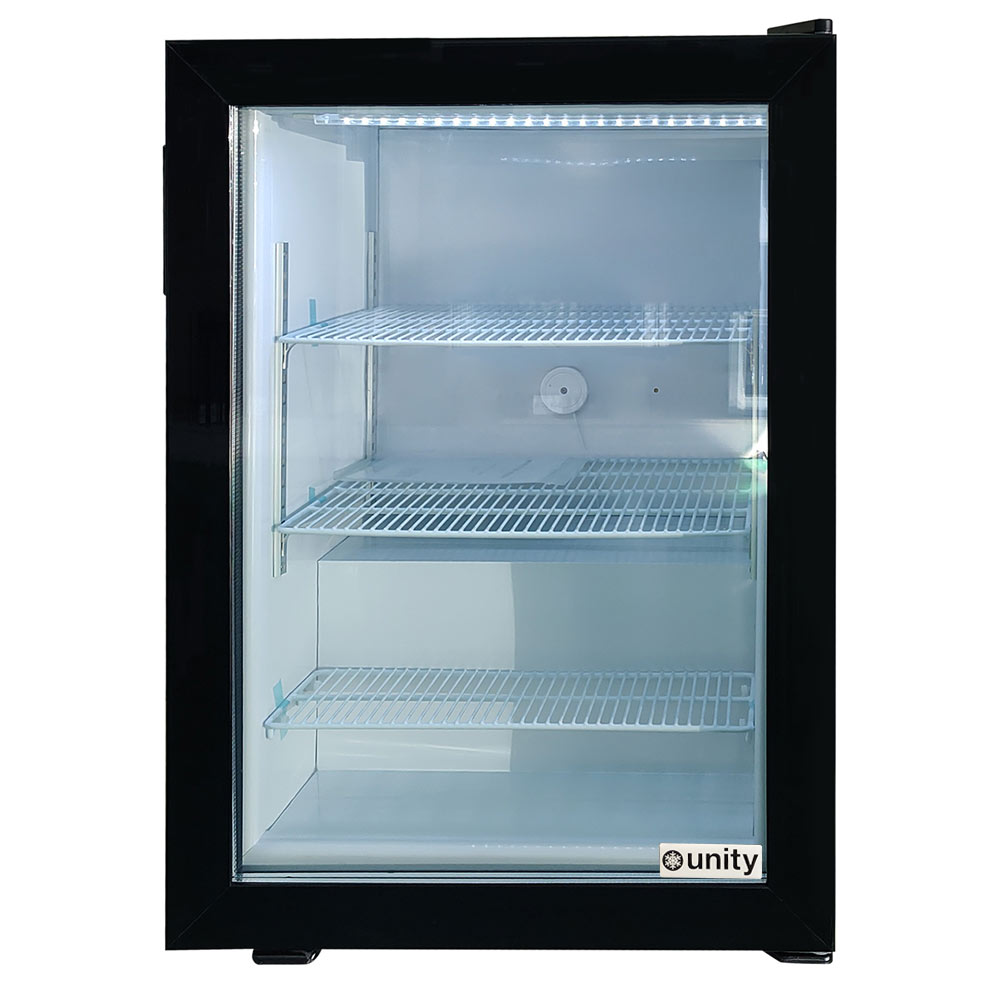 Unity  U-CF3 24" Black Glass Swing Door Countertop Display Freezer - 3.5 cu ft.
