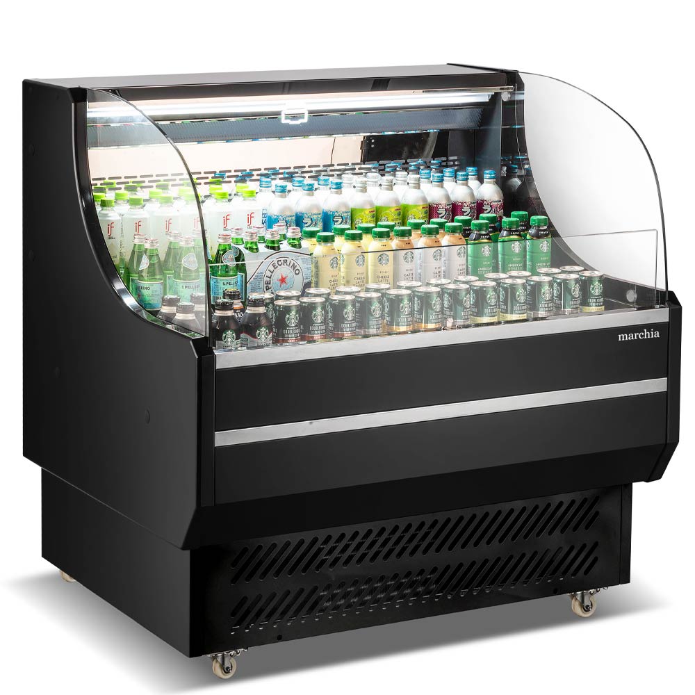 Marchia USTAR36 36" Black Low Profile Open Air Cooler Grab and Go