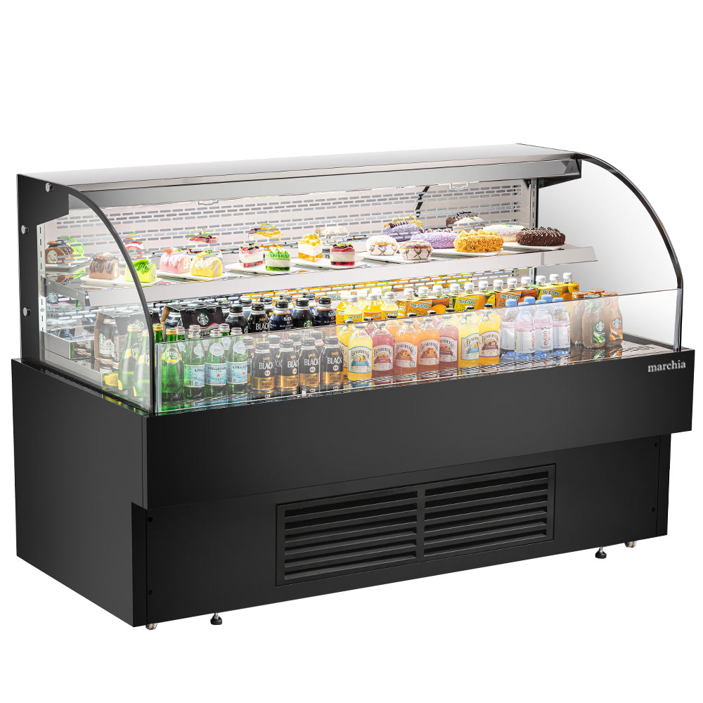 Marchia USTAR72G 71" Black Low Profile Open Air Cooler Grab and Go