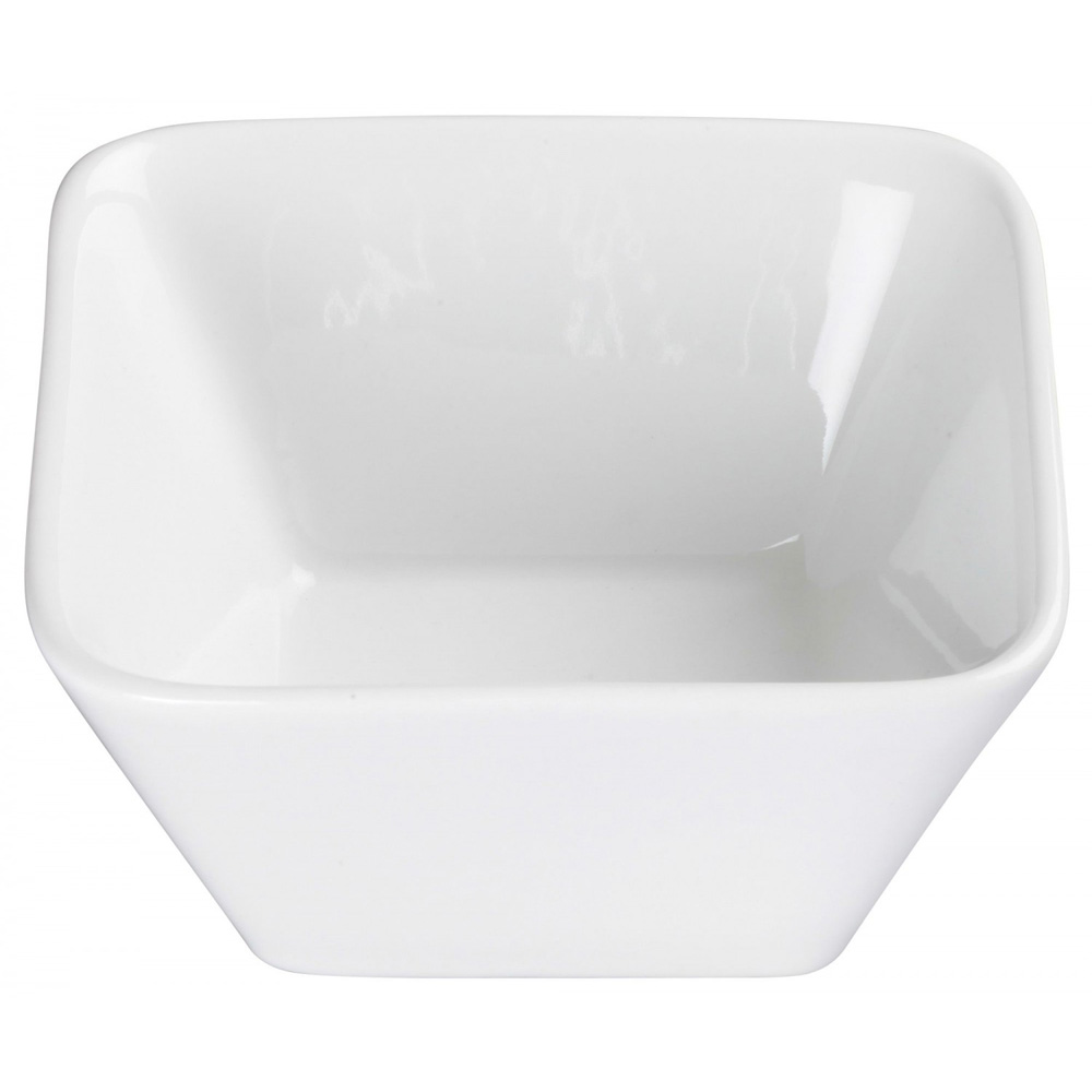 Winco WDP008-101 Ardesia Laurets 4-1/2" Porcelain Bright White Square Bowl