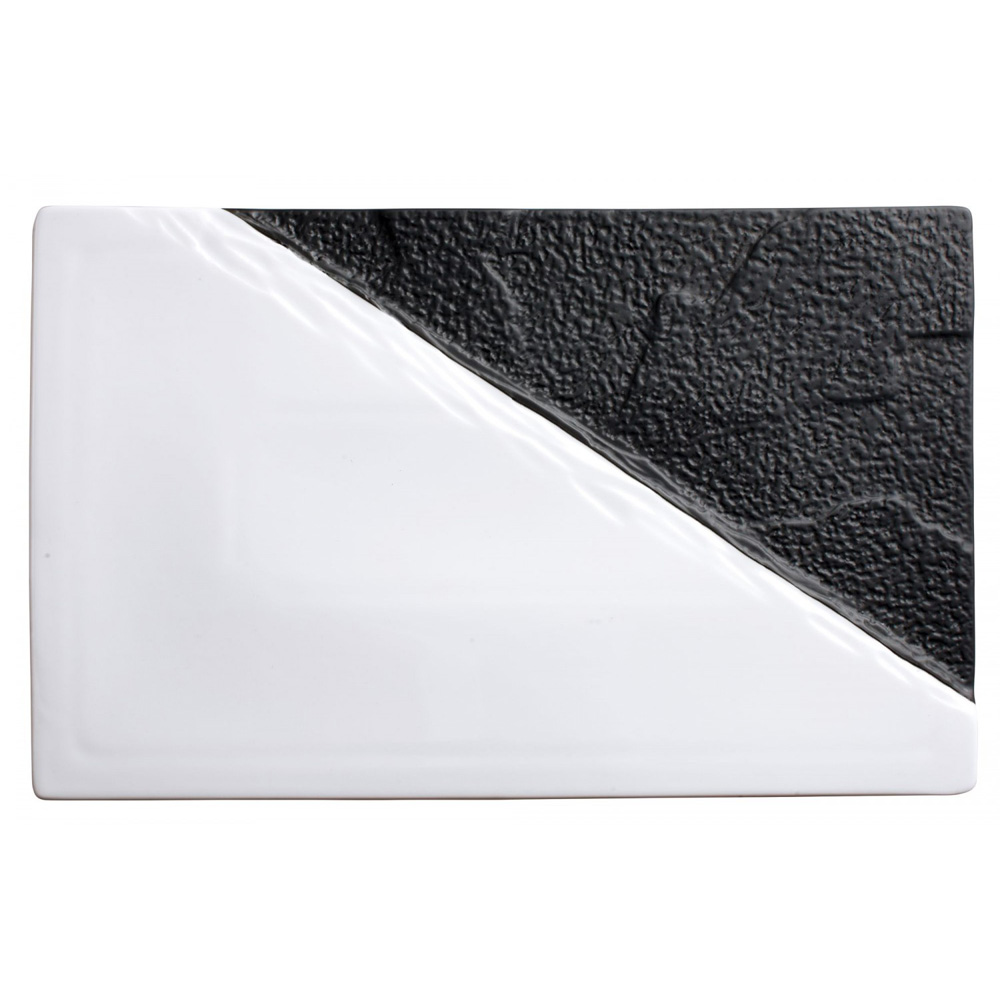 Winco WDP023-202 Ardesia Visca Porcelain Rectangular Platter, 13-7/8" x 8-5/8"