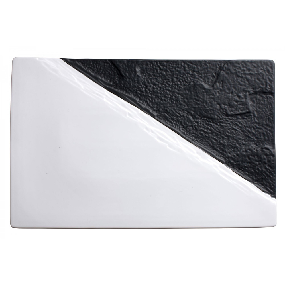 Winco WDP023-203 Ardesia Visca Porcelain Rectangular Platter, 15-1/2" x 10"