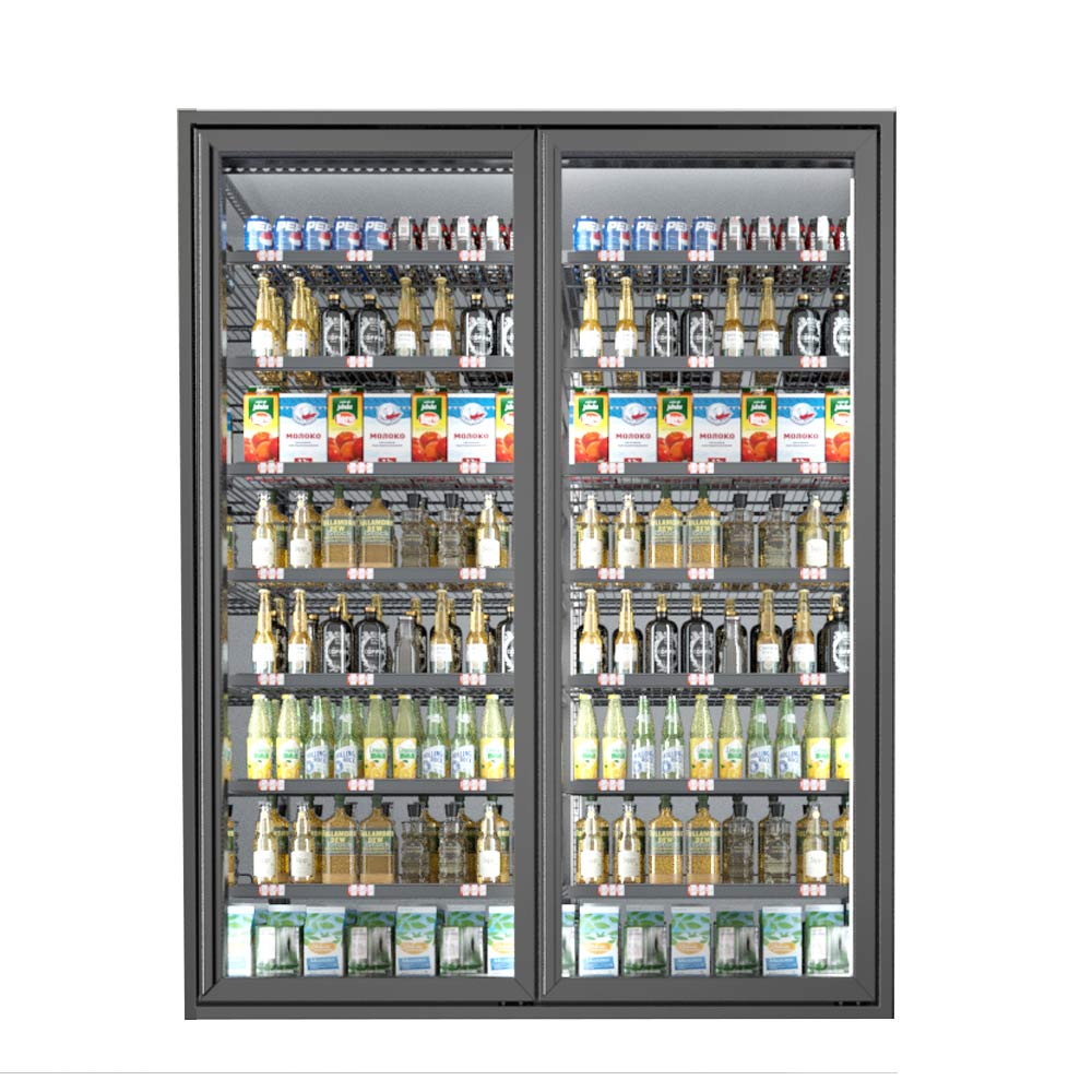 Coldline WGD-2-SET 30" x 78" Glass Doors with Shelving for Walk-In Cooler Merchandiser, 2 per Set