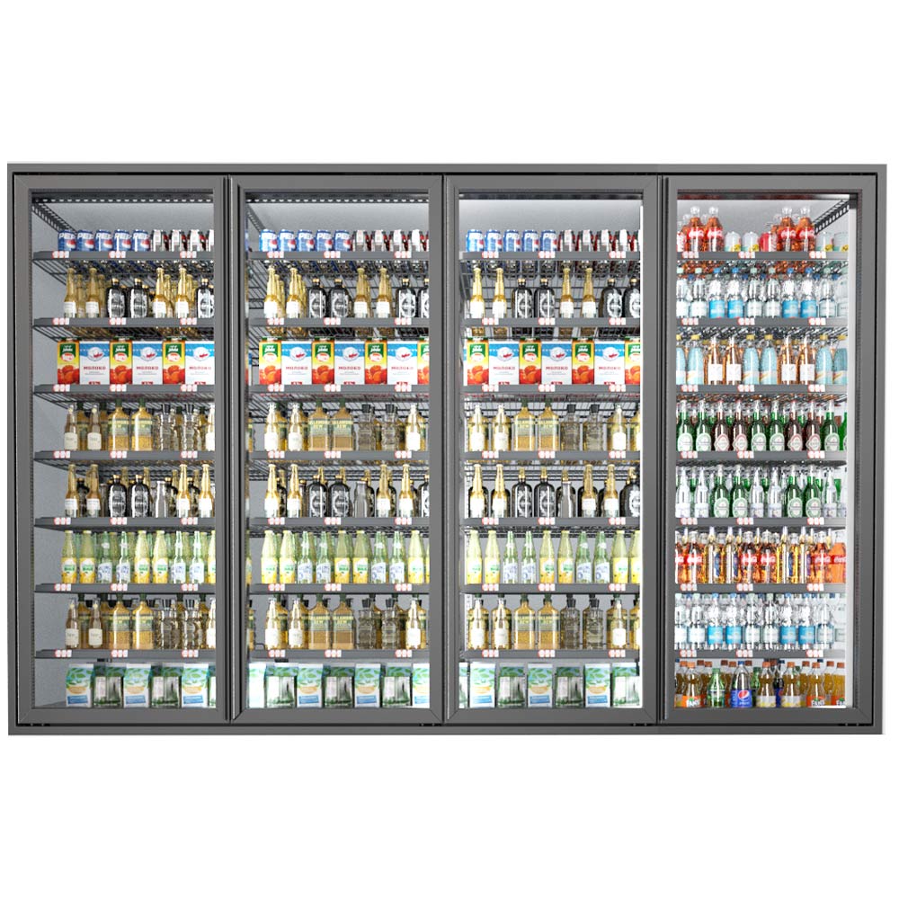 Coldline WGD-4-SET 30" x 78" Glass Doors with Shelving for Walk-In Cooler Merchandiser, 4 per Set