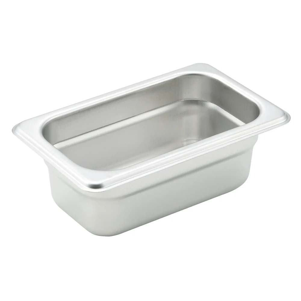 Winco SPJH-902 Anti-Jam Steam Pan - Ninth-Size 2-1/2" Deep 22 Gauge Stainless Steel
